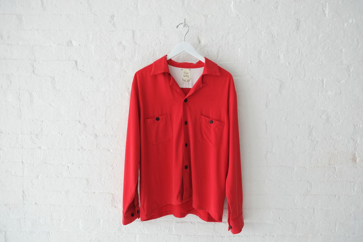 Lions Button Down Vintage Red